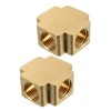 uxcell Brass Cross Pipe Fitting 1/4 PT Female Thread 4
