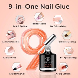 modelones Gel X Nail Kit, Gel x Nail Tips Medium Square, 9-in-One Nail Glue & Portable U V