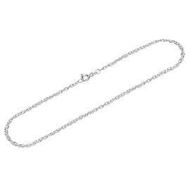 NKlaus Anklet 925 Sterling Silver 26 cm Double Anchor Chain Women's Anchor Anklet 12538, Sterling Silver, No gemstone