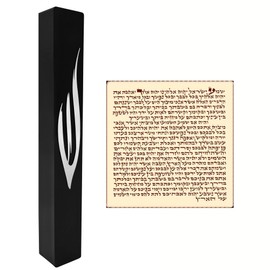 TALISMAN4U Waterproof Mezuzah Case with Scroll Silver Hebrew Shin Classic Design Israel Judaica Gift Protection Door Mezuza for Home 5 inch (Black)