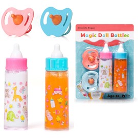 Exquisite Buggy - Botellas mágicas My Sweet Baby Disappearing, incluyen 1 botella de leche y 1 botella de jugo con chupete para muñeca