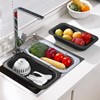 Fousenuk Extendable Strainer Basket Over the Sink, Black, Strainer for