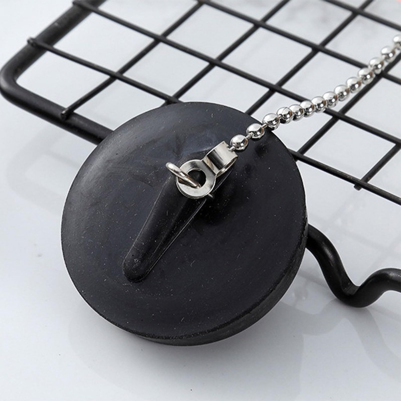 YUXITA Rubber Bath Plug with Chain Drain Stopper Handy Rubber