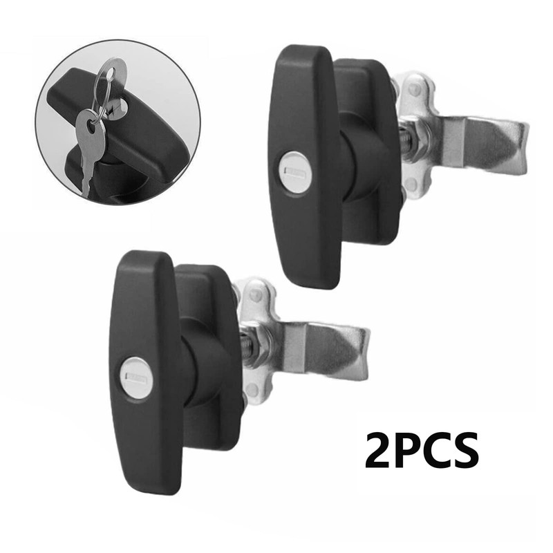 2 Pieces T Handle Lock Kit Rear Fixing Tool Box