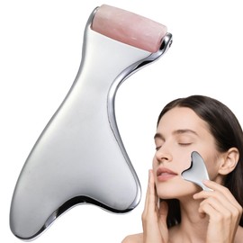 SJWOW Gua Sha & Jade Roller Facial Tools, 3-in-1 Ice Face Roller and Gua Sha Stone for Skin Care Routin and Self Care Gift for Women
