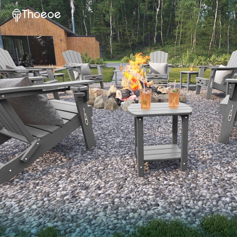 Outside Side Table, Weather Resistant Grey