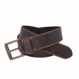 Vince Camuto Mens Jean Belt Size 32 | Dark Brown Belt - 38mm Width | Genuine Leather Belt | Brown Finish Belt Buckle