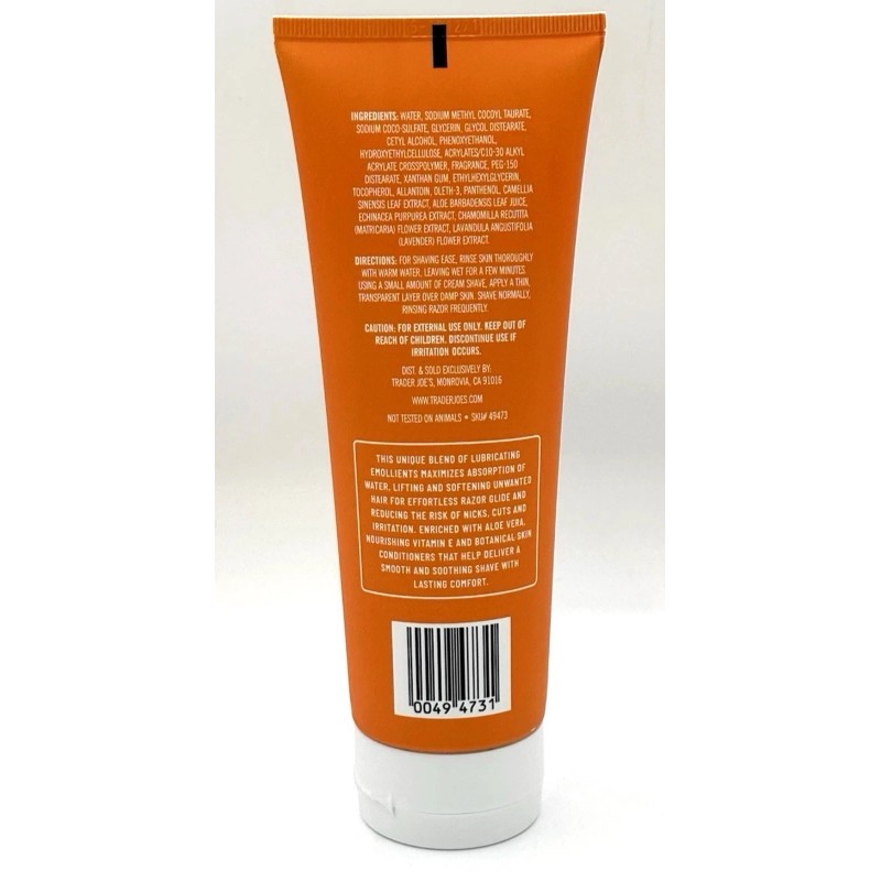 Trader Joe's 8 oz Moisturizing Cream Shave - Honey Mango