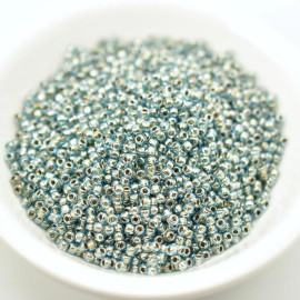 11/0 TOHO Seed Beads Gold Lined Aqua 25 grams - No. 990