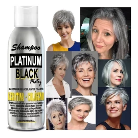 VIVONATURAL Shampoo Matizador De Canas Gris Plata 250ml Platinum Black