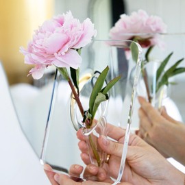 Minicoco Acrylic Frame Vase Book Vase for flowers Crystal Transparent Acrylic Vase Art Deco Vase Flower Gift For Home Bedroom Office Decoration