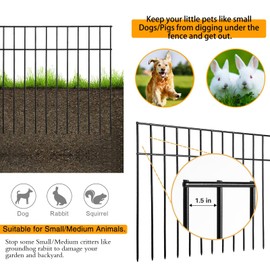 Adavin Animal Barrier Fence, 5 Pack 24 in(L) X 15 in(H) Dog Digging Fence Barrier with 1.5 in Spacing, Metal Dog Fence for The Yard, Patio. Total 10 Ft(L)