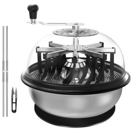 Simple Deluxe 16 Inch Bud Leaf Bowl Trimmer, Clear Visibility Dome, Sharp Stainless Steel Blades and Hand Pruner, Twist Spin Cut Leaves, Buds, Flowers, Hydroponics Plants