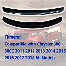 Mactoom Rear Trunk Spoiler Wing and Rear Window Roof Spoiler Compatible with Chrysler 2011-2018 300 300C Sedan Factory V Style Tail Lid Accessories