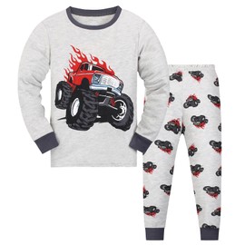 Codkkre Boys Pyjamas Toddler Pjs Kids Clothes Car Long Sleeve Cotton Nightwear Sleepwear Car Sets Christmas Pjs 2 Pcs 6 Years