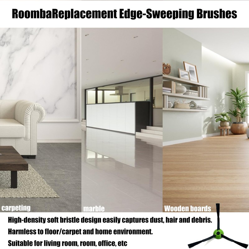 12 pack Replacement edge sweeping brush for iRobot Roomba e,
