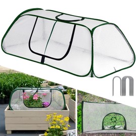 Garden Rows Accelerator Plants Cover-Garden Greenhouse with Roll-up Zipper Door,Thicker PE Cover for Indoor Outdoor Vegetable Fruits Rows - 45" L x 22" W x 16" H (White, 1 Pack)