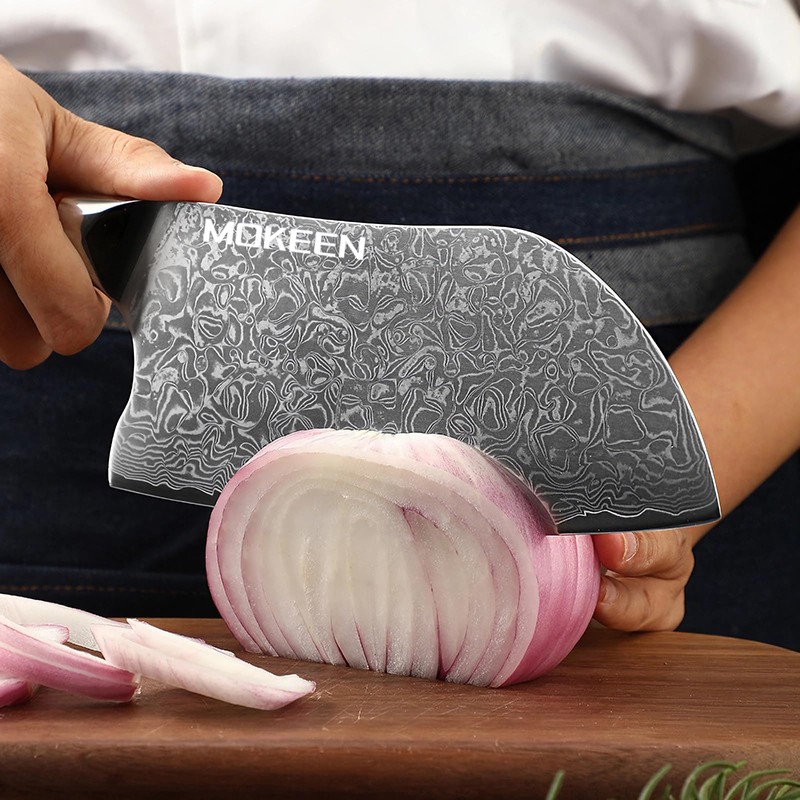 MOKEEN Cleaver Knife 7 Inch, 67 Layers VG10 Damascus Steel
