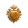 Ex-voto Golden Heart with Flame and Engravings Dimensions 23 x