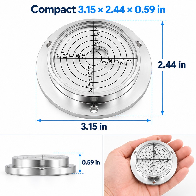 Metal Disc Bubble Level Tool for Precision Alignment – Compact