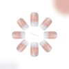 Tips Press On Uñas Francesas Purpurina Con Pegamento,24 Pcs