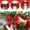 KEYIDO® 12 PCS Red Christmas Tree Bows, Glitter Red Bows