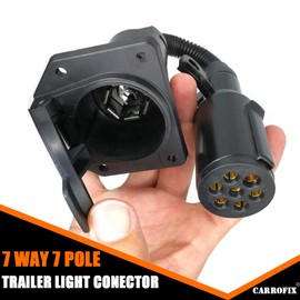 CARROFIX Adaptador de cableado de 7 pines redondo a 7 vías RV Blade Trailer