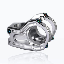 BBxunsless Downhill Bicycle Stem Plus or Minus 10 Degrees Off-Road Downhill Faucet 28.6 * 31.8MM Handlebar Stems for Mountain Bike/Road Bike (Sliver)