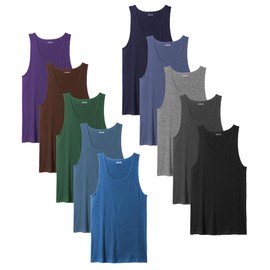 Andrew Scott Basics Boys' 10 Pack Color A-Shirt Sport Tank Top Undershirts