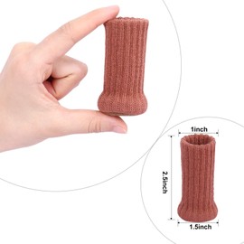 Ezprotekt 24 PCS Chair Leg Socks High Elastic Floor Protectors Non Slip Chair Leg Feet Socks Covers Furniture Caps Set, Fit Diameter from 1" to 2",Knitted Furniture Pads (Brick Red)