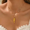 foyjoey Gold Fish Pendant Necklace for Women, 18K Gold Plated