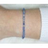 Echtes Blauer Aventurin Edelstein Armband mit facettierten 3mm Perlen -