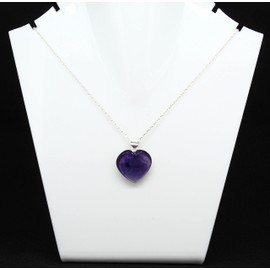GemInspire Amethyst Heart Necklace for Women, Gemstone Pendant Necklace, Heart Crystal Necklace, February Birthstone,925 Silver 16+2 inch Adjustable Chain, Gift for Her