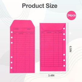 24 Pcs Cash Envelopes for Budgeting, Money Envelopes for Cash Saving, Budget Envelopes, Small Envelopes Colorful Envelopes Cash Stuffing Envelopes Reusable envelopes for Cash - 12 Assorted Colors