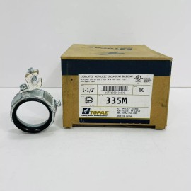 Topaz 2-Pieces Topaz 335M 1-1/2” Insulated Grounding Bushings 14-4 Wire Mall Iron ~NEW