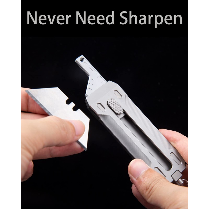 Tenchilon T4 Compact Retractable Box Cutter Utility Pocket EDC Knife