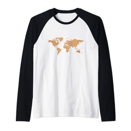 The World Map Earth Day Planet World Maps Raglan Baseball Tee