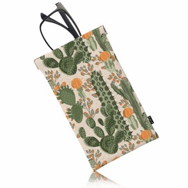 Beabes Cactus Squeeze Top Sunglass Pouch Eyeglass Organizer Glasses Case Soft, Tropical Cactus Flowers Retro Leather Sunglasses Case Glasses Pouch Bag For Work Travel Home