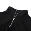 Malist Women’s Long Sleeve Ribbed Zipper Turtleneck Top Black Medium