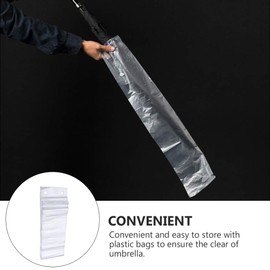 Cabilock 200pcs 13x72cm Long Handle Universal Fit Wet Umbrella Bags Disposable Umbrella Bags for Rainy Day