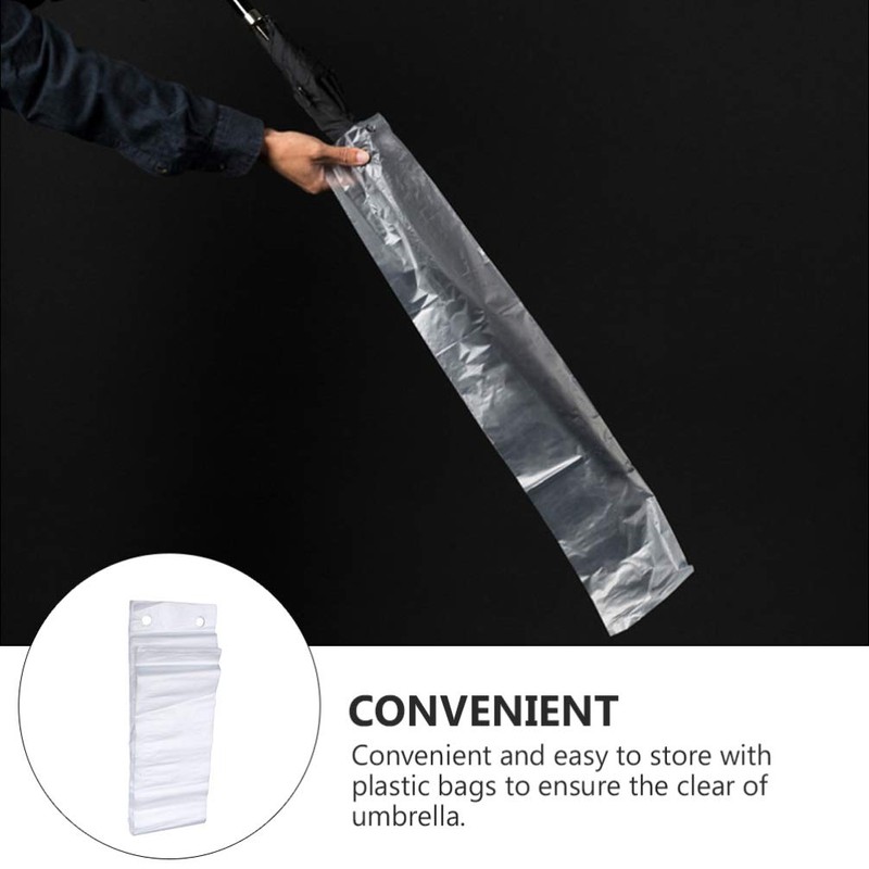 Cabilock 200pcs 13x72cm Long Handle Universal Fit Wet Umbrella Bags