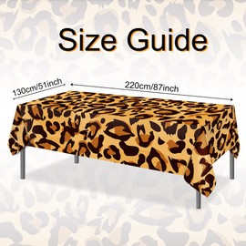 Adirasenotek 3Pack Leopard Print Tablecloths for Party Decoration Animal Theme Party Tablecloths Jungle 3D Print Table Cover, Leopard Party Decorations for Party,Birthday, Baby Showers (Leopard)