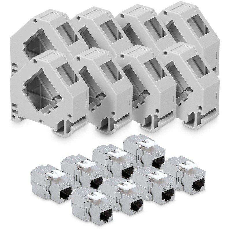 kwmobile Keystone Module and DIN Rail Adapter Set - Fits
