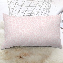 PrintingCo Pink Cheetah Leopard Print Rectangular Cushion Cover Wild Animal Print Pillow Cover 12x20in Decorative Pillow Home Cotton Linen Rustic Square Cushion Cover for Couch Bed Sofa Bedroom Car