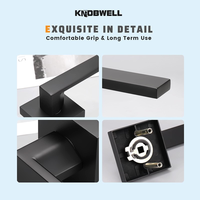 KNOBWELL 6 Pack Heavy Duty Dummy Door Handle Door Leversets,