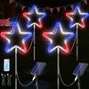 4th of July Decorations Red White and Blue Lights, 4PCS