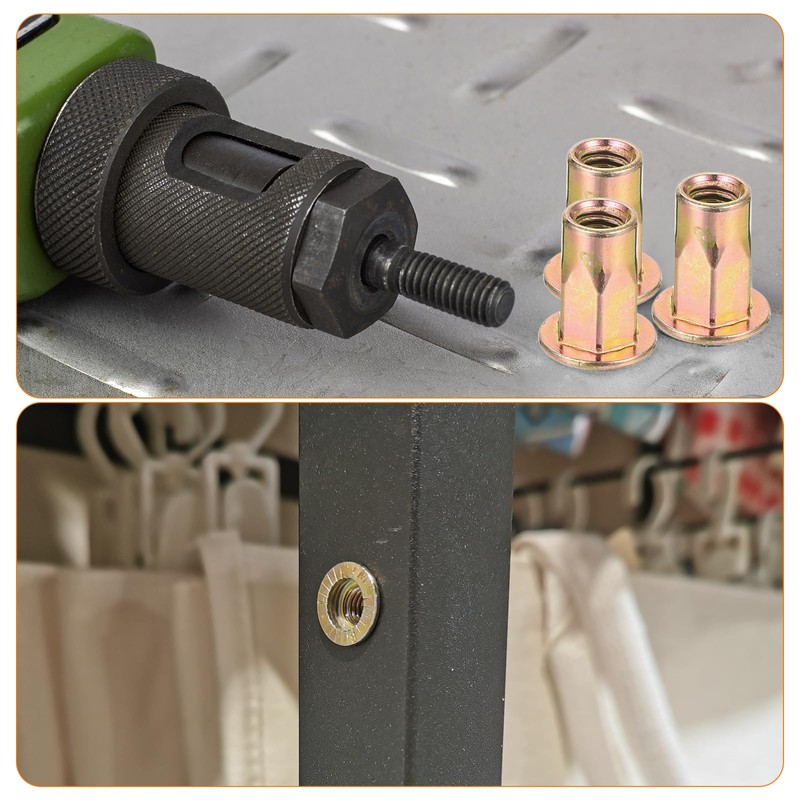 sourcing map 60Pcs Half Hex Body Flange Rivet Nuts, M6