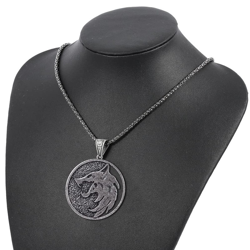 Stylebest Witcher Necklace Wolf Medallion, Meticulously Crafted Zinc Alloy Pendant