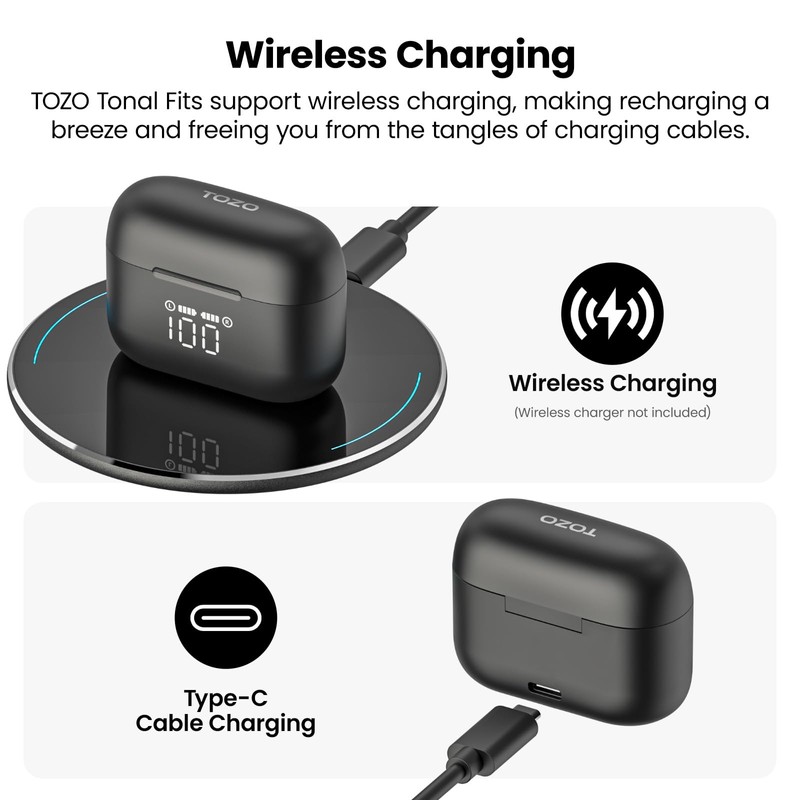 TOZO T21 Wireless Earbuds Bluetooth 5.3 in Ear Headphones Dual