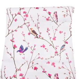 Yifely Peel & Stick Shelf Liner Removable Shelving Paper for Covering Apartment Old Nightstand Closet, Peach Birds, 17.7 Inch by 9.8 Feet